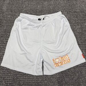 Danny Duncan Mens Medium White Athletic Mesh Shorts I Love Hot Moms Graphic